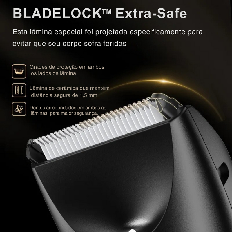 Aparador de Pelos a prova d'água BladeLock – Conforto, Silêncio e Segurança